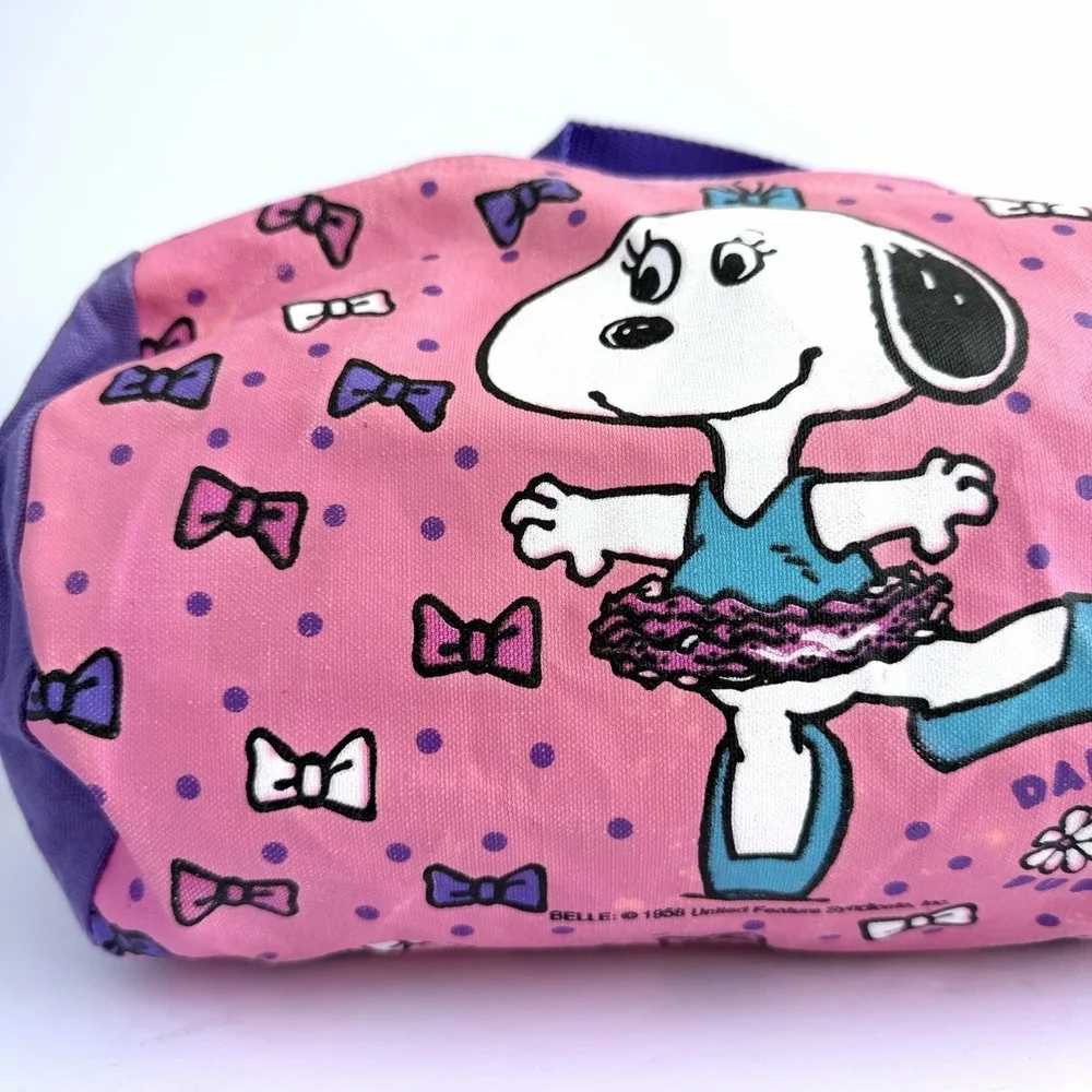 RARE VTG 1958 Daisy Hill Puppies Snoopy Peanuts Belle Child's Duffle Bag *Stains